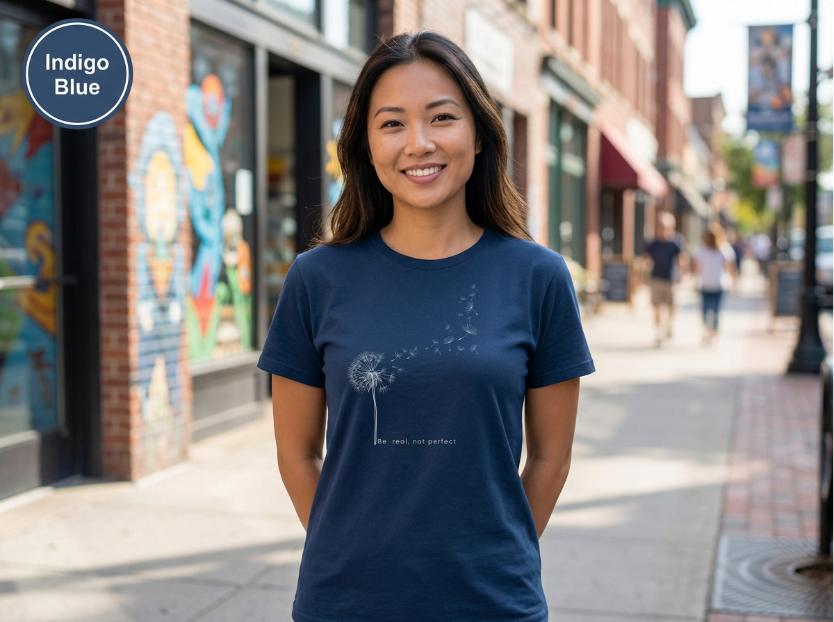 Confidence|Be Real Not Perfect Tee|Positive Mindset Shirt|Aesthetic Self Love Graphicex Heavy Cotton Tee