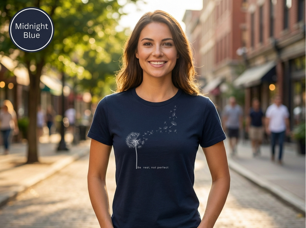 Confidence|Be Real Not Perfect Tee|Positive Mindset Shirt|Aesthetic Self Love Graphicex Heavy Cotton Tee