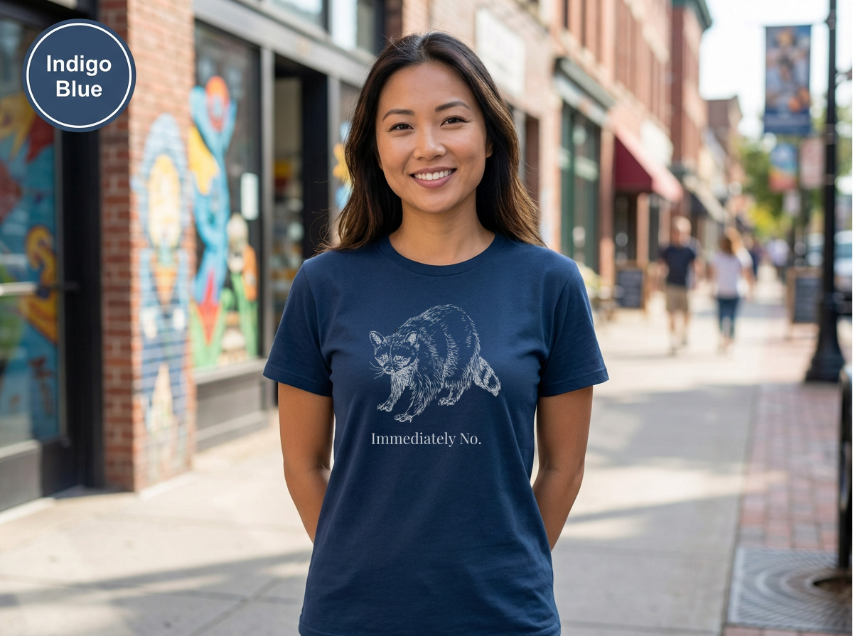 Immediately No Raccoon Shirt, Funny Boundary Setting T-Shirt, Confidence Quote Graphic Tee, Unisex Gildan 5000 Heavy Cotton, Gift for Her