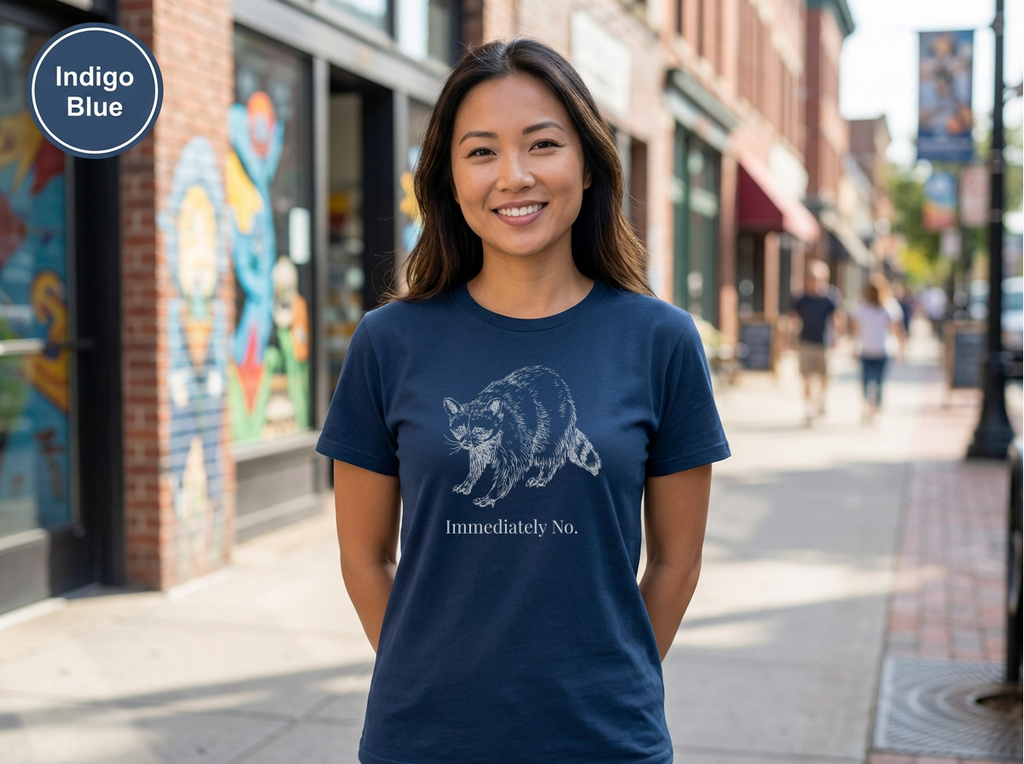 Immediately No Raccoon Shirt, Funny Boundary Setting T-Shirt, Confidence Quote Graphic Tee, Unisex Gildan 5000 Heavy Cotton, Gift for Her