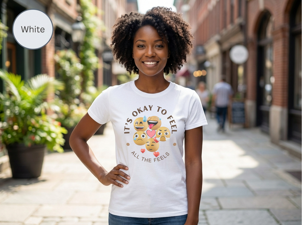 Its Okay Feel All The Feels Tee | Mental Health Inspirational Shirt | Unisex Graphic Tee