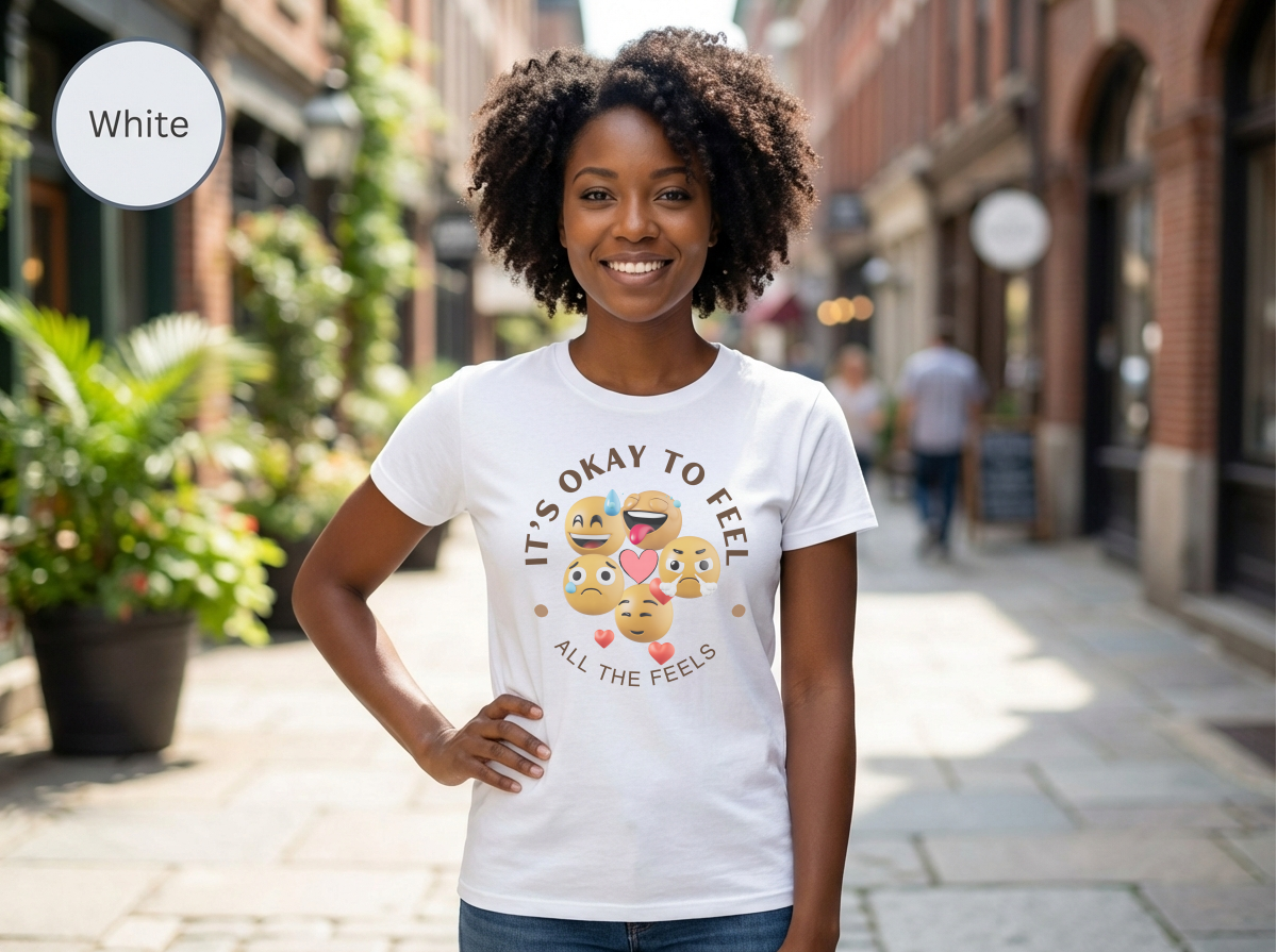 Its Okay Feel All The Feels Tee | Mental Health Inspirational Shirt | Unisex Graphic Tee