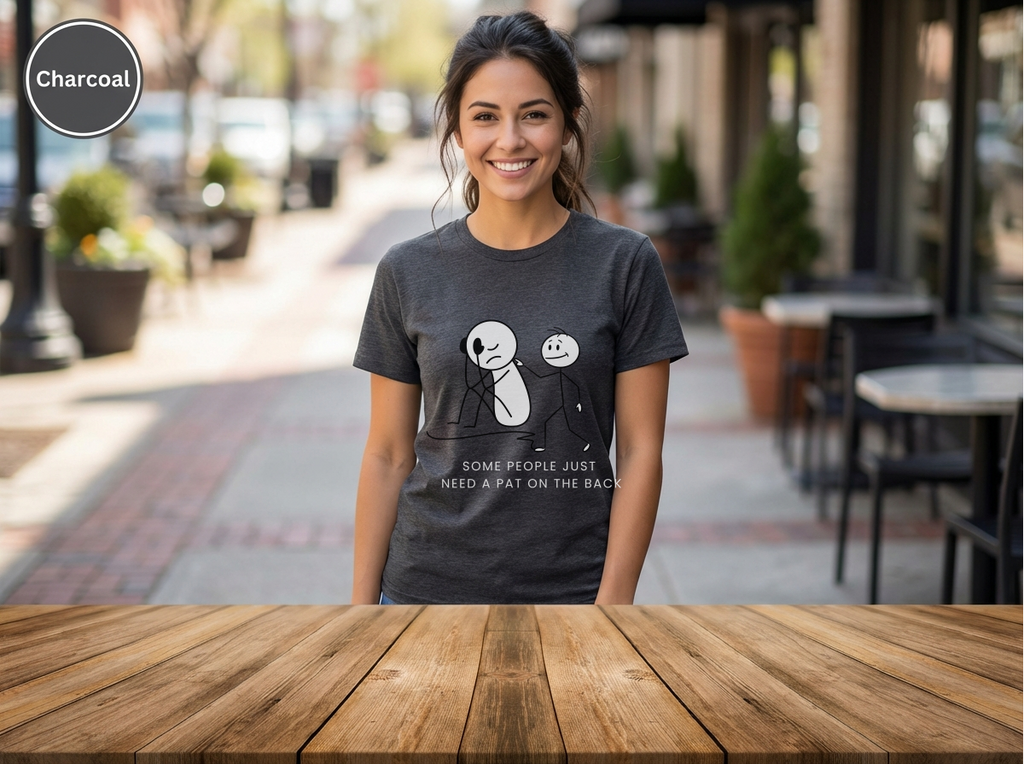 Unisex Heavy Cotton Some People Just Need a Tap on the Back Shirt, Funny Raccoon Shirt, Sarcastic Quote T-Shirt, Dark Humor Tee, Unisex Gildan 5000 Graphic Tee, Coworker Gift, Meme Shirt on TeeUnisex Heavy Cotton Tee
