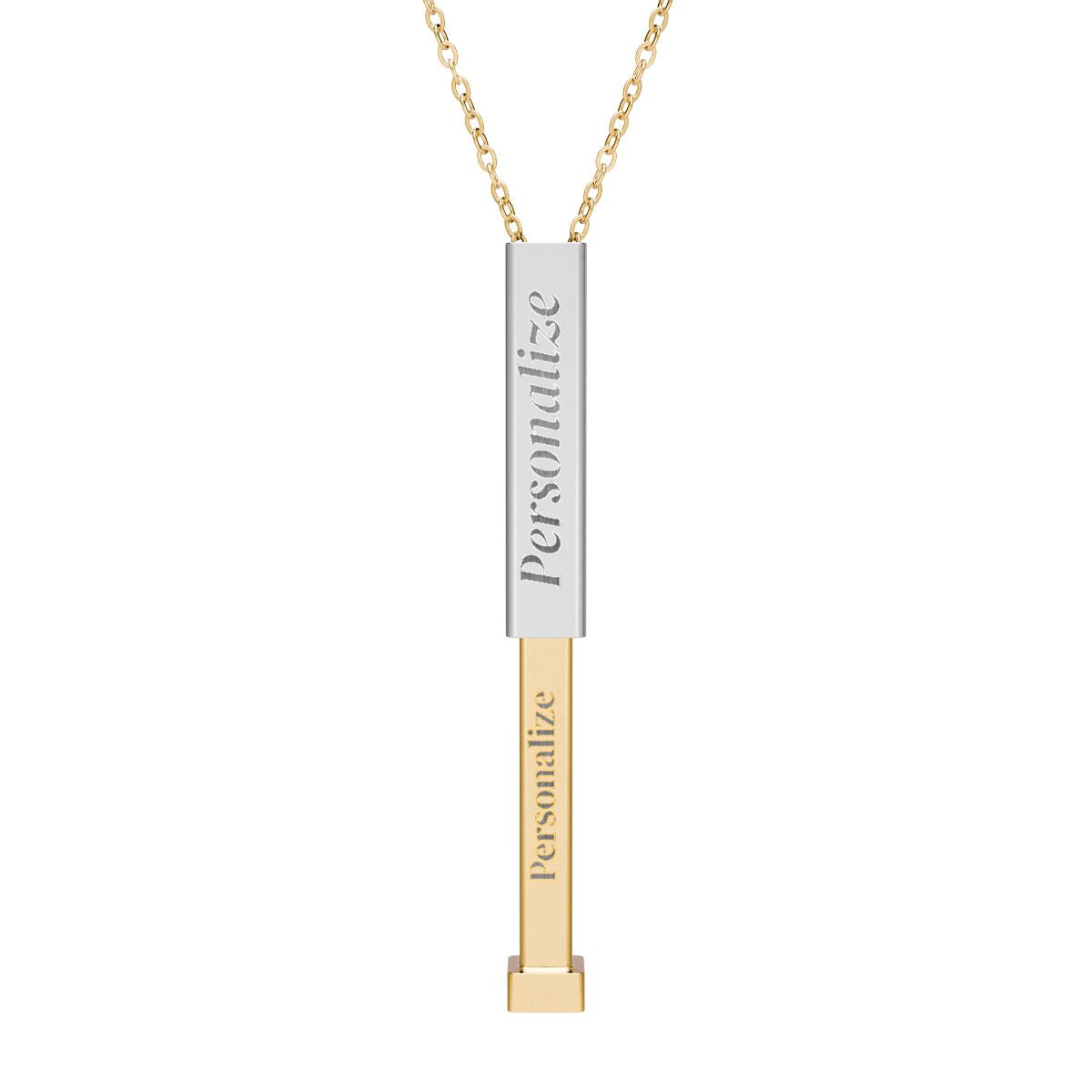 Personalized Hidden Message Sliding Bar Necklace – Custom Engraved Secret Message Jewelry – Minimalist Bar Necklace Gift for Her