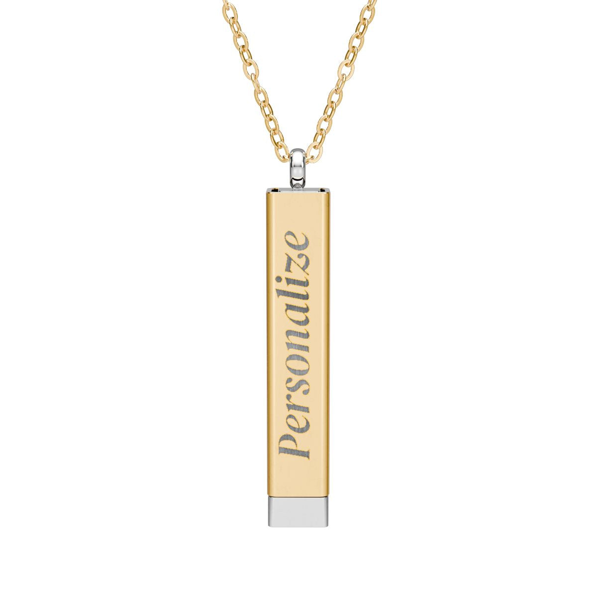 Personalized Hidden Message Sliding Bar Necklace – Custom Engraved Secret Message Jewelry – Minimalist Bar Necklace Gift for Her