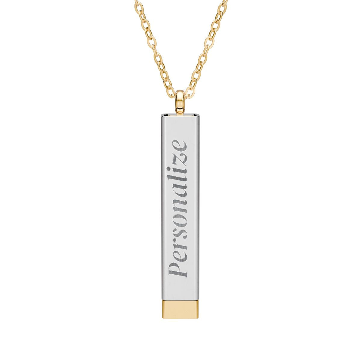 Personalized Hidden Message Sliding Bar Necklace – Custom Engraved Secret Message Jewelry – Minimalist Bar Necklace Gift for Her