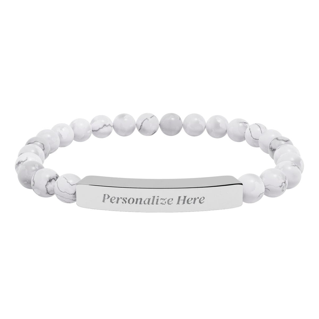 Natural Semi-Precious Stone Bracelet – 316L Stainless Steel Stretch Bracelet | Hypoallergenic Gemstone Jewelry Gift for Men & Women