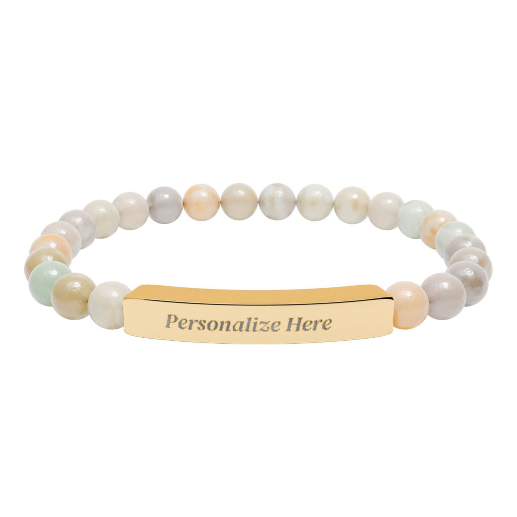 Natural Semi-Precious Stone Bracelet – 316L Stainless Steel Stretch Bracelet | Hypoallergenic Gemstone Jewelry Gift for Men & Women