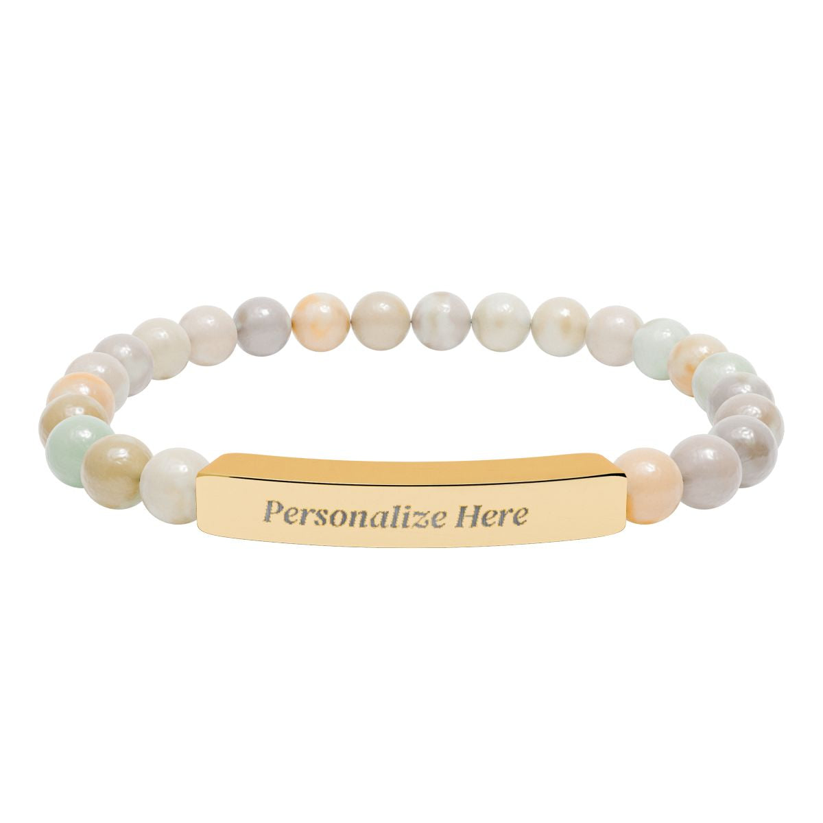 Natural Semi-Precious Stone Bracelet – 316L Stainless Steel Stretch Bracelet | Hypoallergenic Gemstone Jewelry Gift for Men & Women