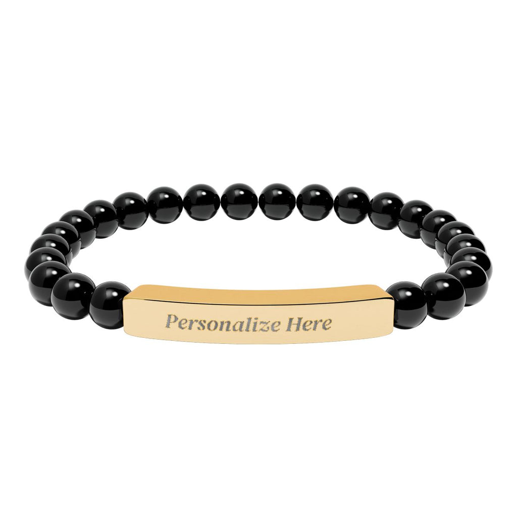 Natural Semi-Precious Stone Bracelet – 316L Stainless Steel Stretch Bracelet | Hypoallergenic Gemstone Jewelry Gift for Men & Women