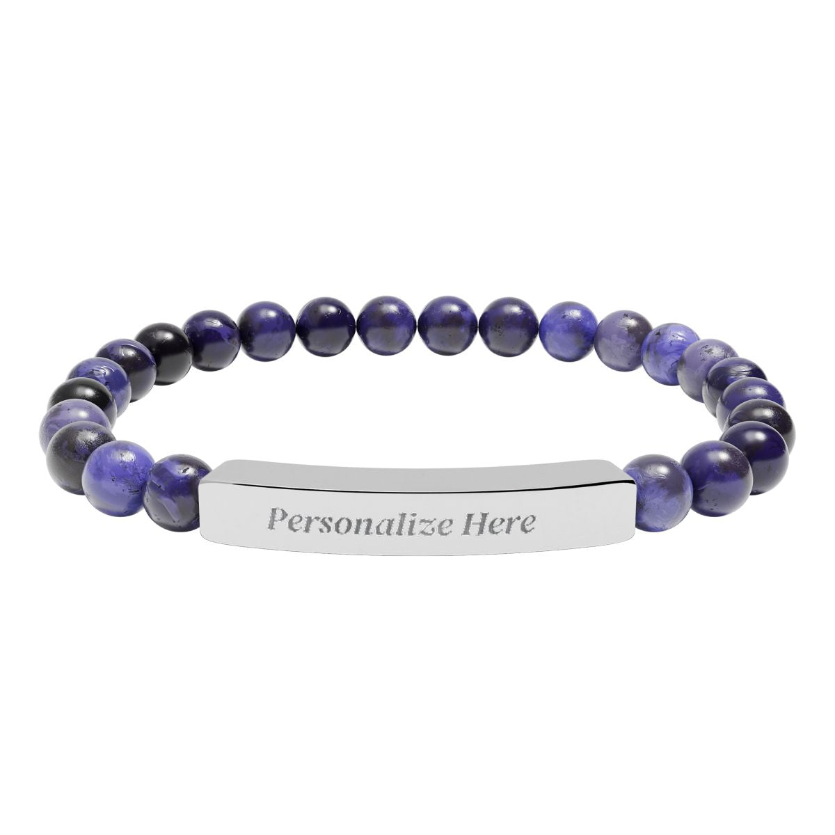 Natural Semi-Precious Stone Bracelet – 316L Stainless Steel Stretch Bracelet | Hypoallergenic Gemstone Jewelry Gift for Men & Women