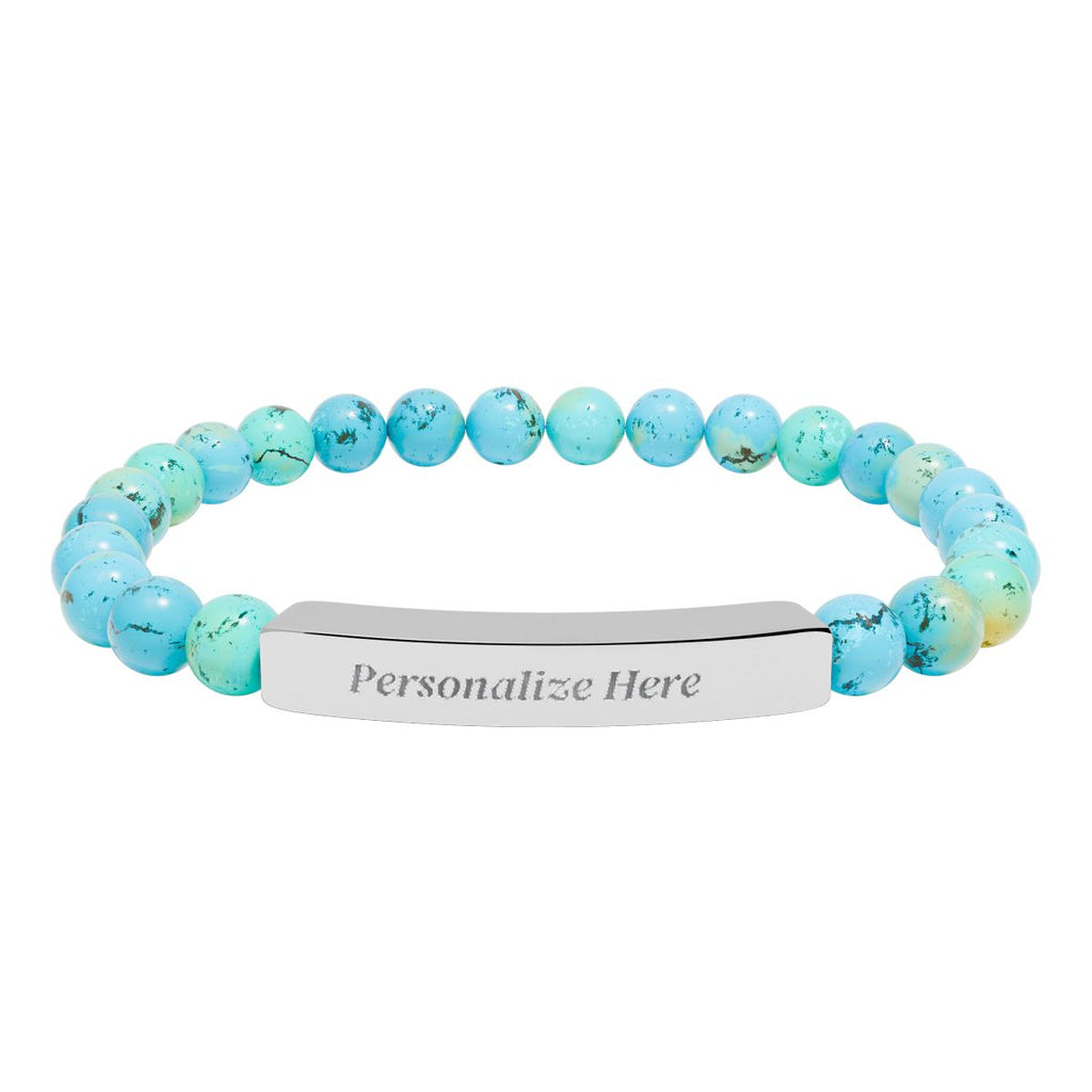 Natural Semi-Precious Stone Bracelet – 316L Stainless Steel Stretch Bracelet | Hypoallergenic Gemstone Jewelry Gift for Men & Women