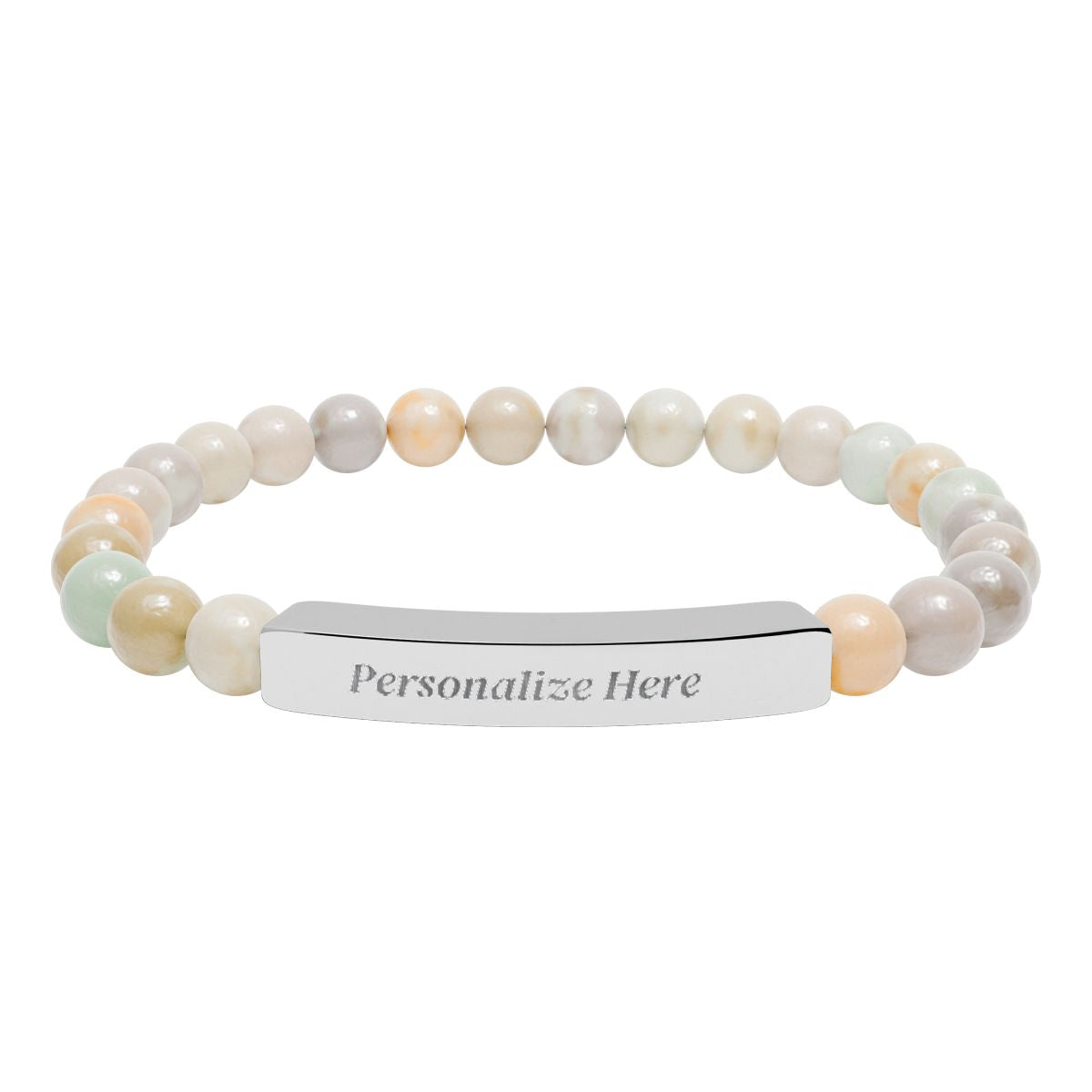 Natural Semi-Precious Stone Bracelet – 316L Stainless Steel Stretch Bracelet | Hypoallergenic Gemstone Jewelry Gift for Men & Women