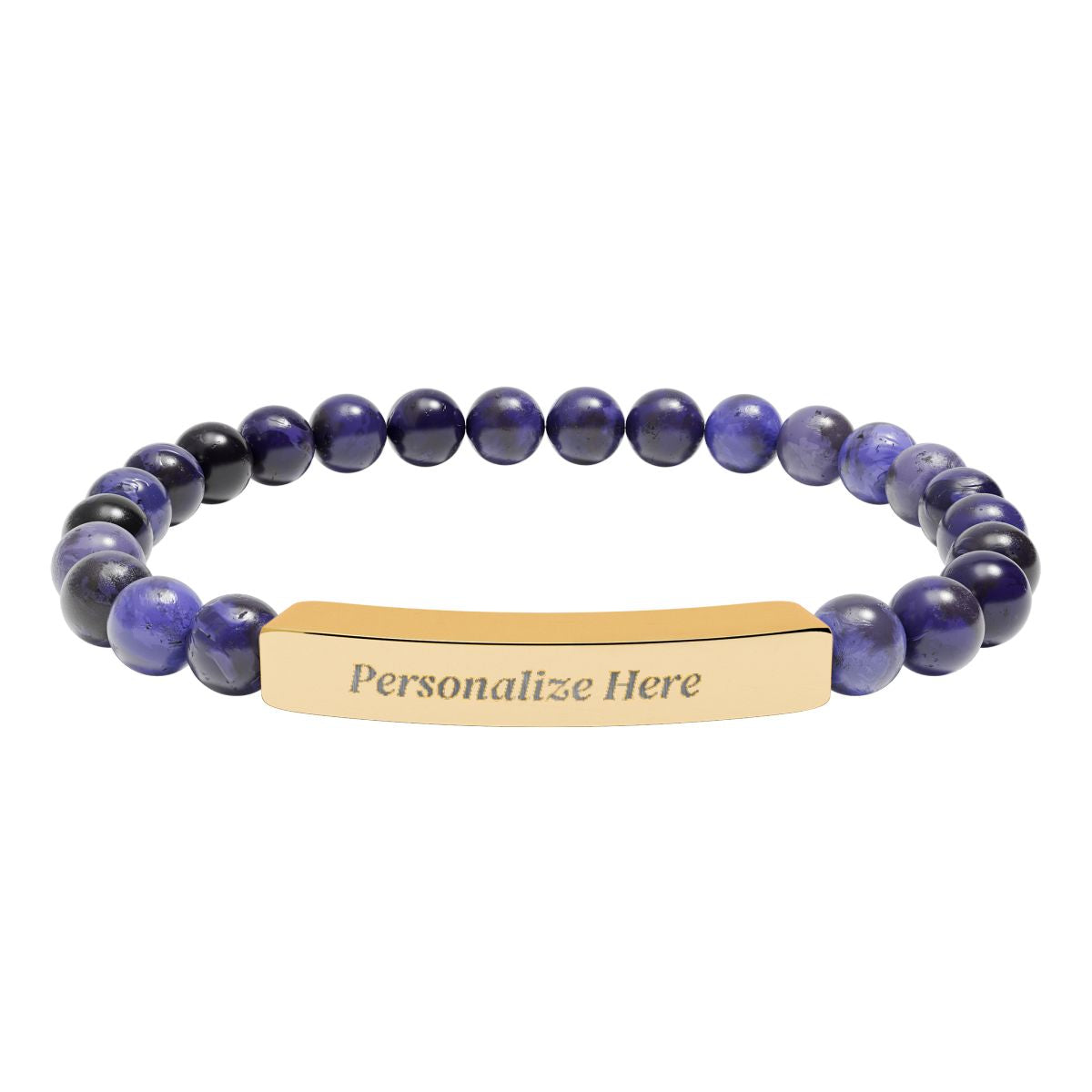 Natural Semi-Precious Stone Bracelet – 316L Stainless Steel Stretch Bracelet | Hypoallergenic Gemstone Jewelry Gift for Men & Women