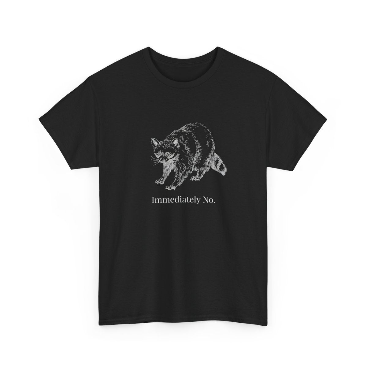 Immediately No Raccoon Shirt, Funny Boundary Setting T-Shirt, Confidence Quote Graphic Tee, Unisex Gildan 5000 Heavy Cotton, Gift for Her