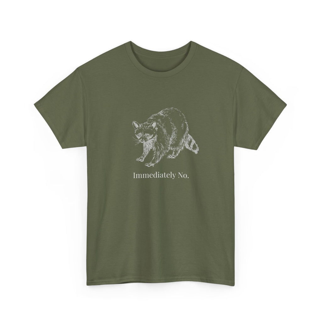 Immediately No Raccoon Shirt, Funny Boundary Setting T-Shirt, Confidence Quote Graphic Tee, Unisex Gildan 5000 Heavy Cotton, Gift for Her