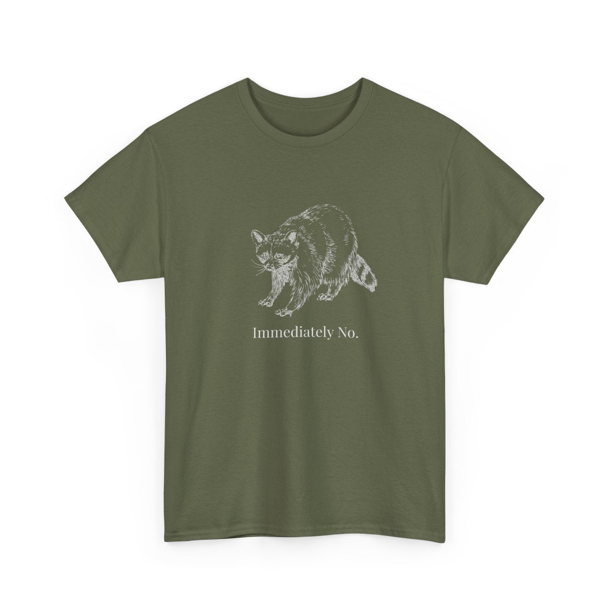 Immediately No Raccoon Shirt, Funny Boundary Setting T-Shirt, Confidence Quote Graphic Tee, Unisex Gildan 5000 Heavy Cotton, Gift for Her