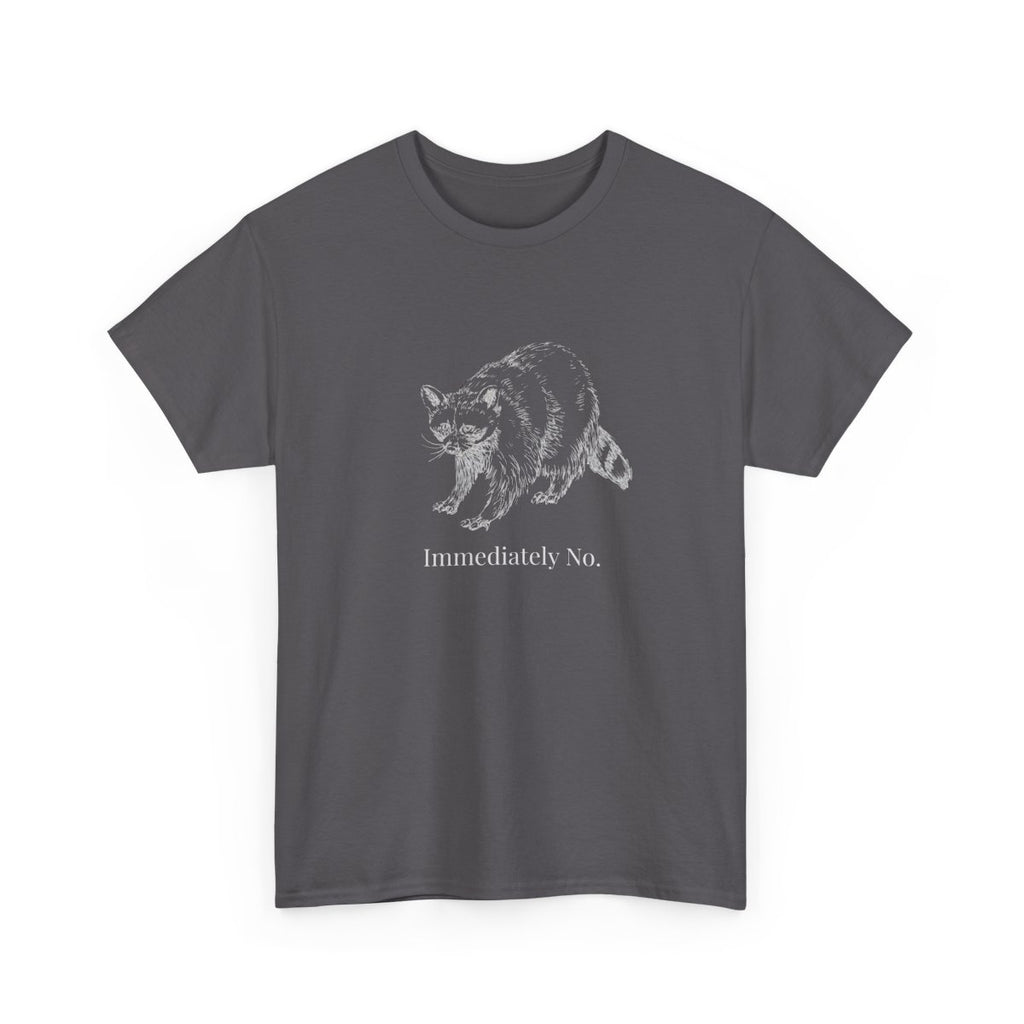 Immediately No Raccoon Shirt, Funny Boundary Setting T-Shirt, Confidence Quote Graphic Tee, Unisex Gildan 5000 Heavy Cotton, Gift for Her
